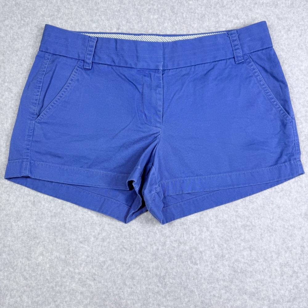 J.Crew Broken-In Chino Shorts Women 6 Blue Excellent 3" Inseam Cotton 61456